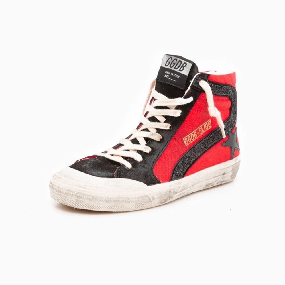 Golden Goose Wmns Slide Sneaker 'Penstar - Red Black